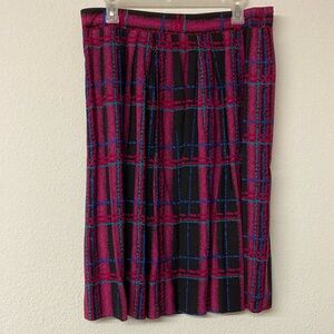 Vintage Cat Cay Women’s Size 12 Skirt Pleats Pockets Multicolor Elastic Back Usa